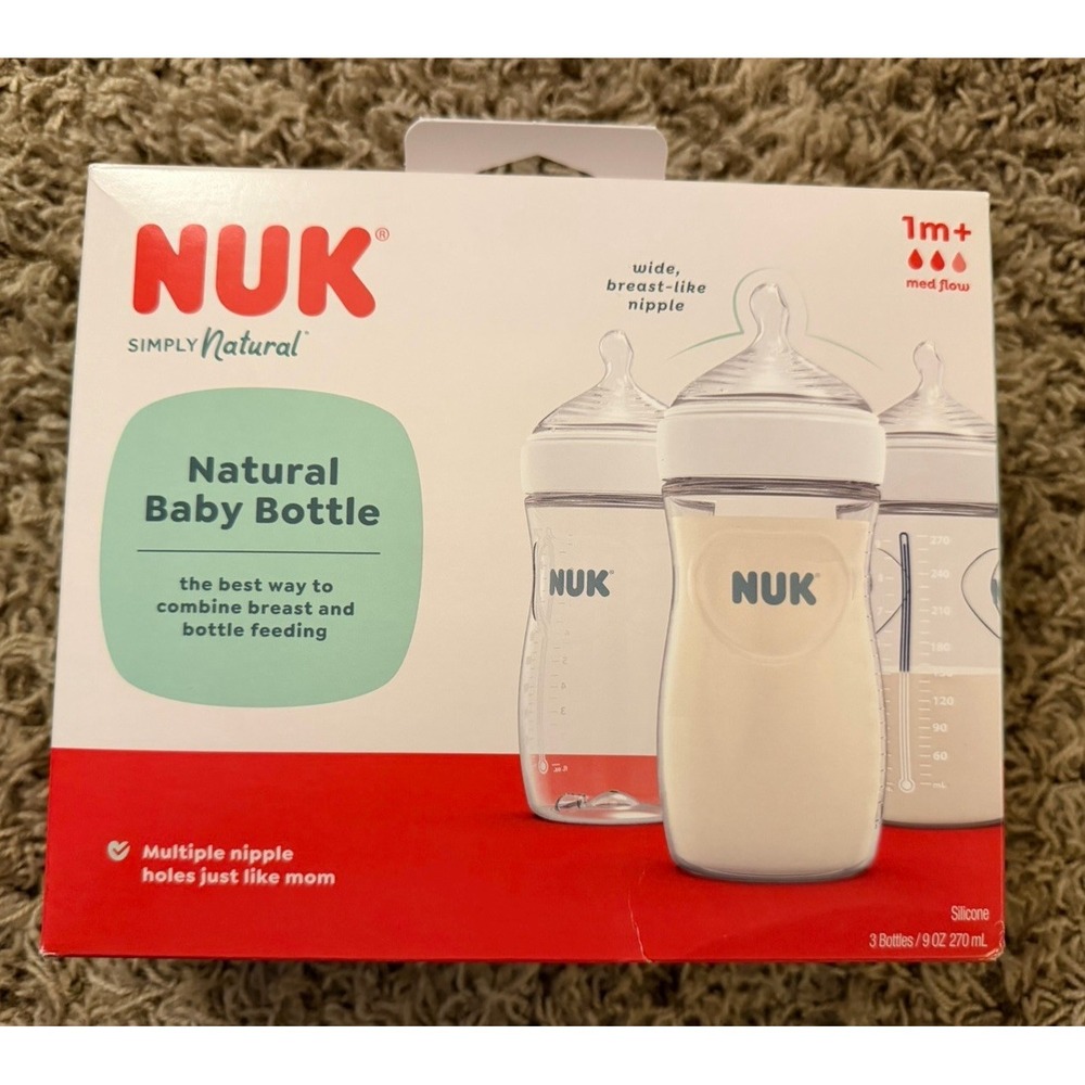Simply Natural, Bottles, 1+ Months, Medium Flow, 3 Bottles, 9 oz (270 ml) Each